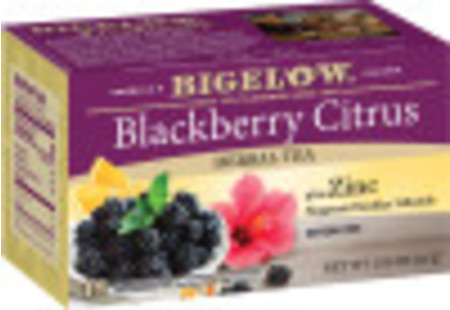 Blackberry Citrus Herbal Tea Plus Zinc - Case of 6 boxes total of 108 teabags