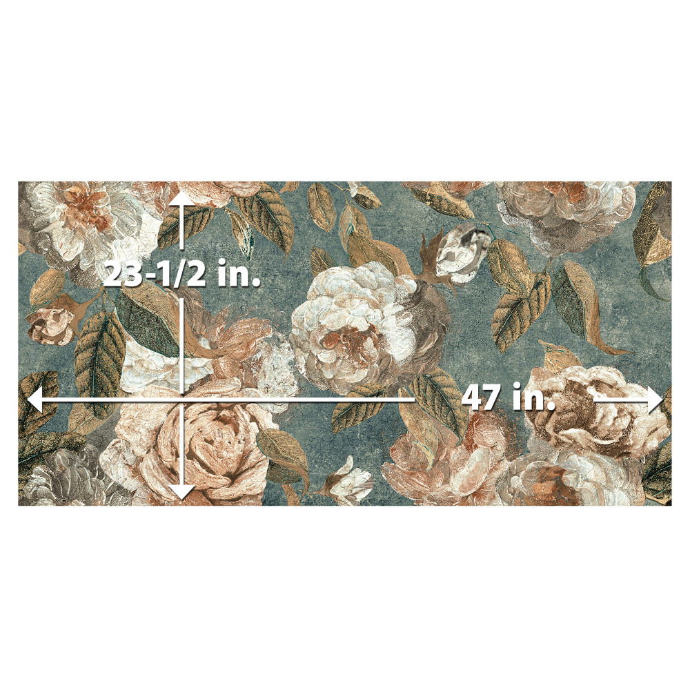 Parete Fiori Green 23-1/2 in. x 47 in. Porcelain Floor and Wall Tile