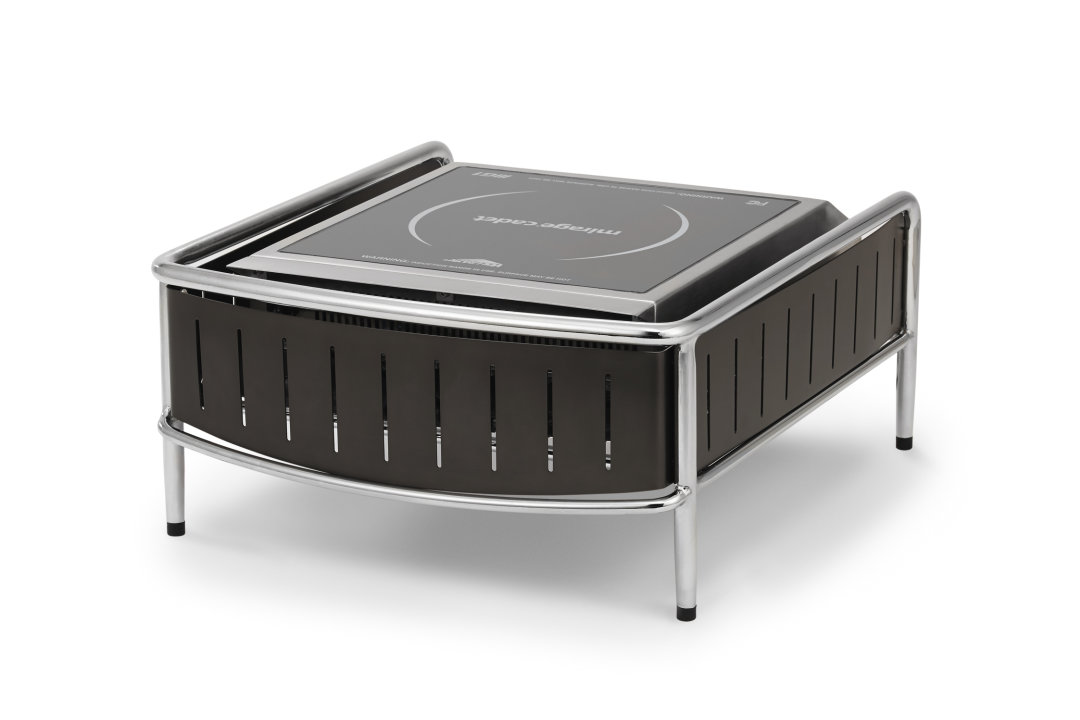 Contoured buffet station in black