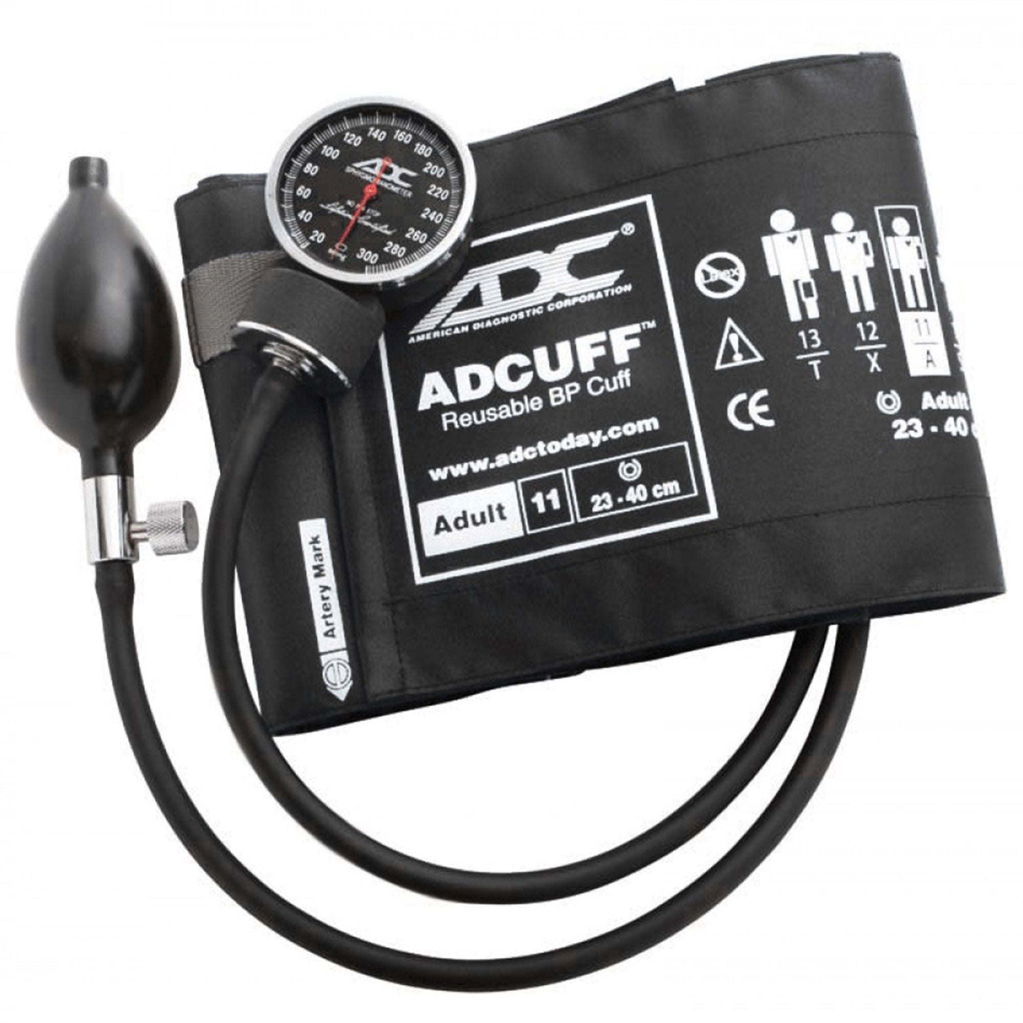 American Diagnostic Sphygmomanometer, Black, Size 11 Cuff, Pocket Size