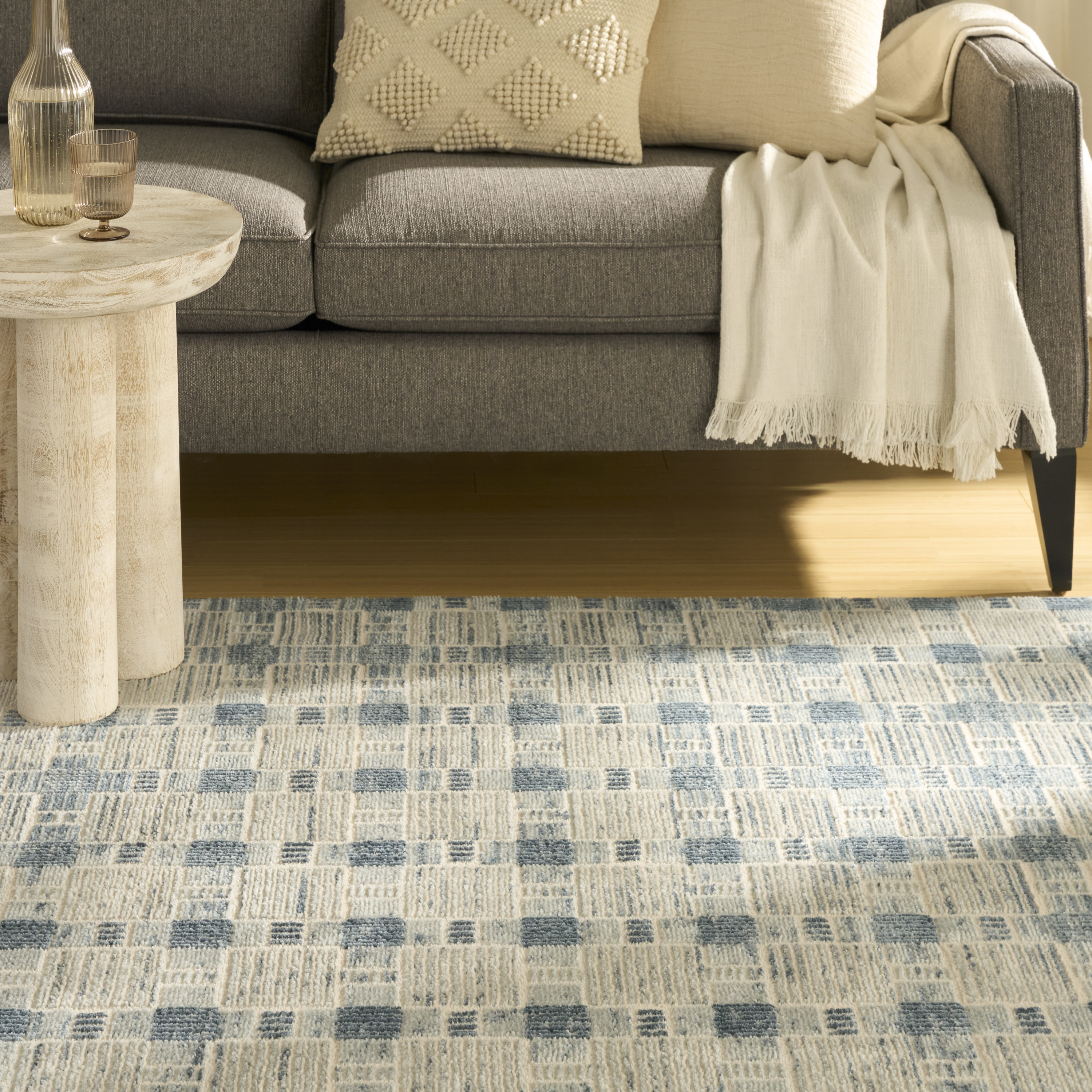 Nourison Nordic 5' x 7' Blue Modern Indoor Rug