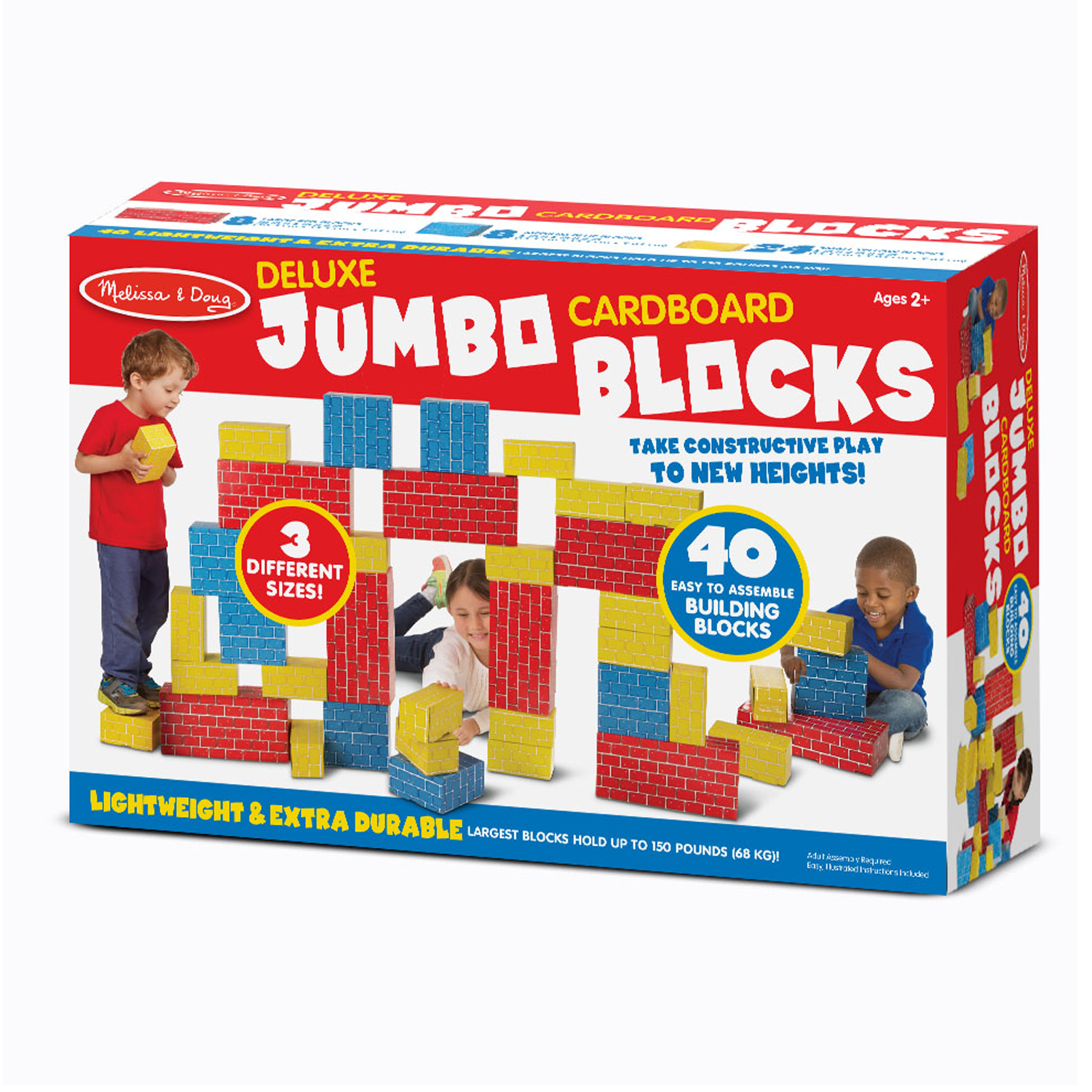 Melissa & Doug Deluxe Jumbo Cardboard Blocks - 40 Pieces image number null