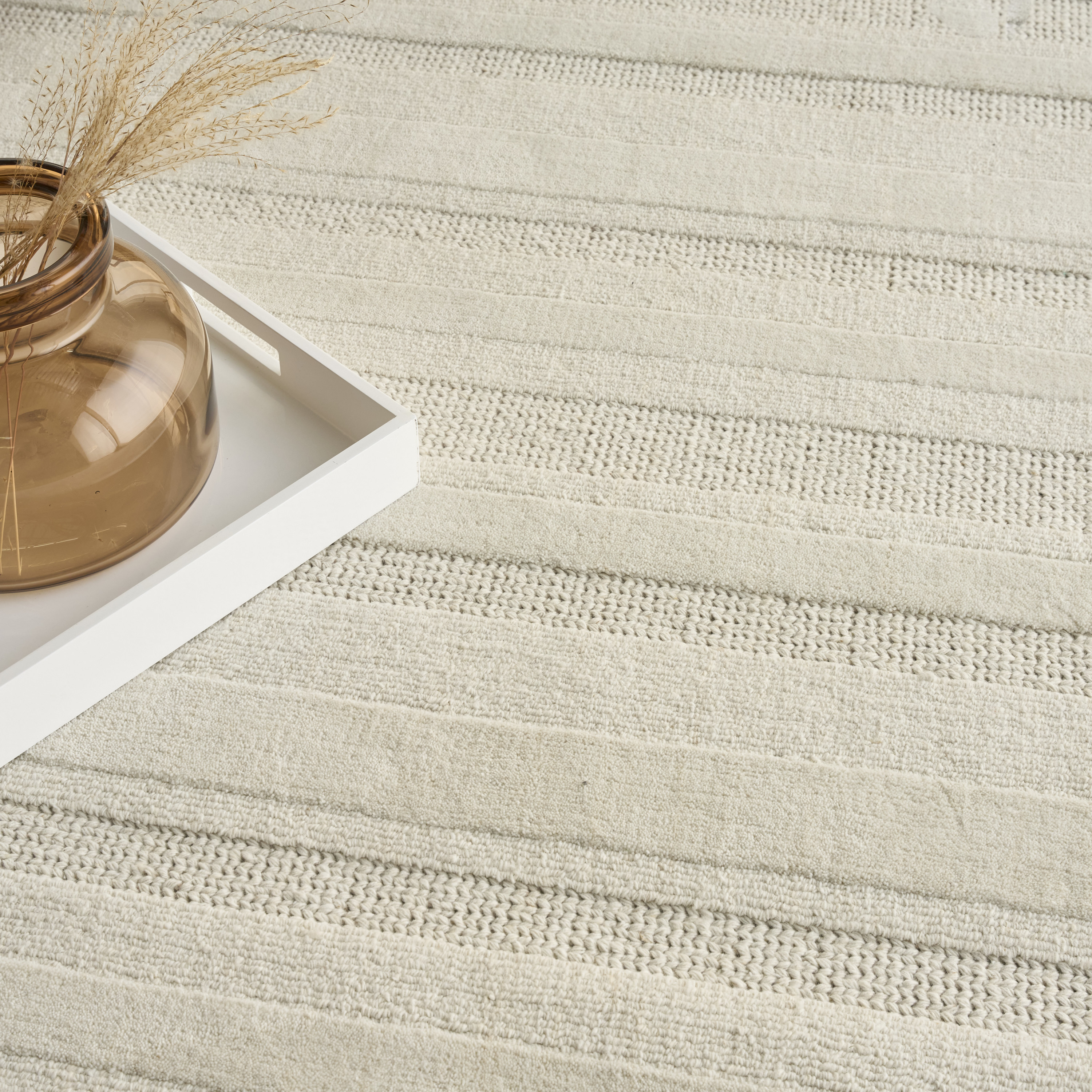 DKNY Pure Multi Weave 5'3" x 7'3" Ivory Contemporary Indoor Rug