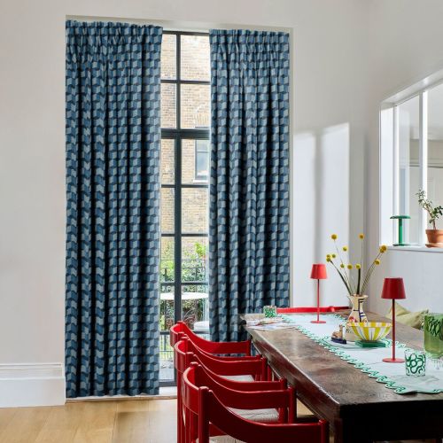 Cubes Denim Curtains