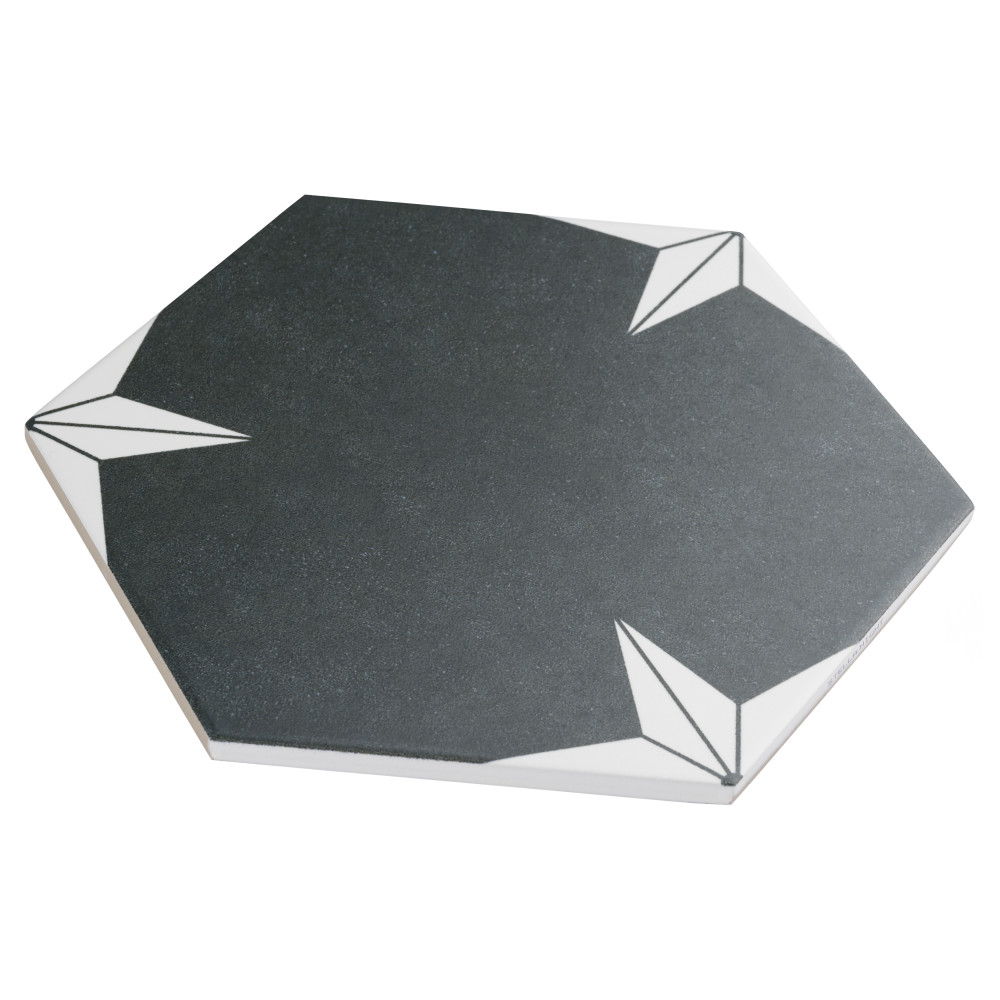 Stella Hex Night 8-5/8 in. x 9-7/8 in. Porcelain Floor and Wall Tile