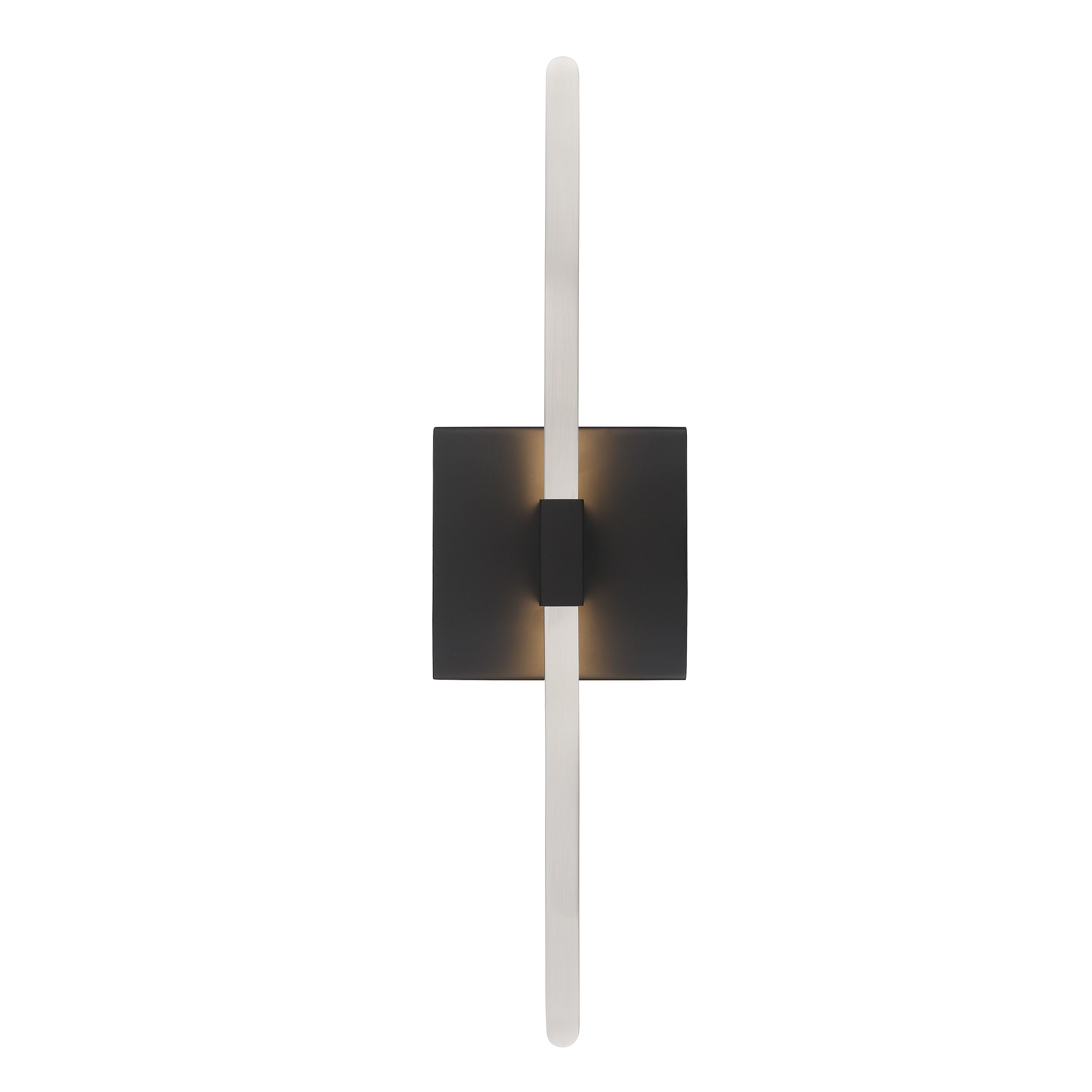 The Archer 18" LED Wall Sconce combines modern design with practical functionality. Its Coal Black and Brushed Nickel finish offers sophisticated contrast, while the frosted acrylic shade provides soft, even illumination with exceptional color rendering. - alternate view