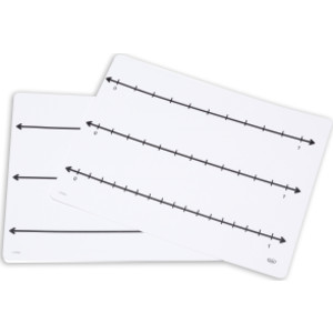 Write-On/Wipe-Off Fraction Number Line Mat, 9"W x 12"L, Pack of 10