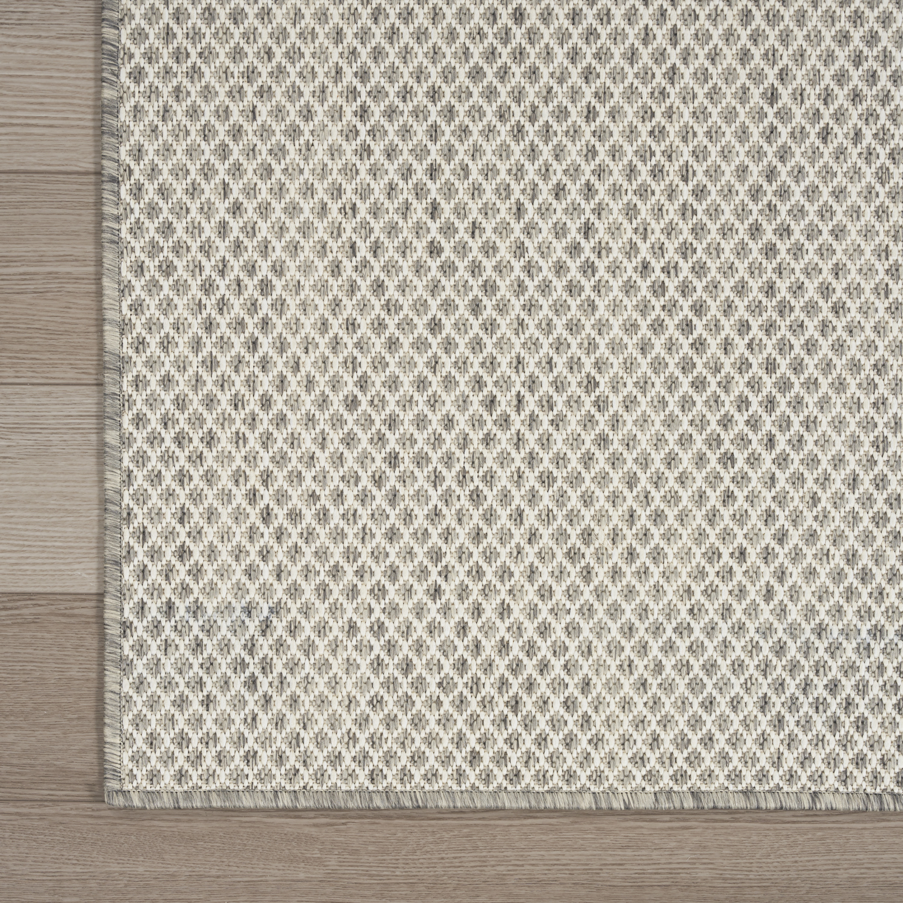 Nourison Courtyard 2'2" x 10' Ivory Silver Modern Rug