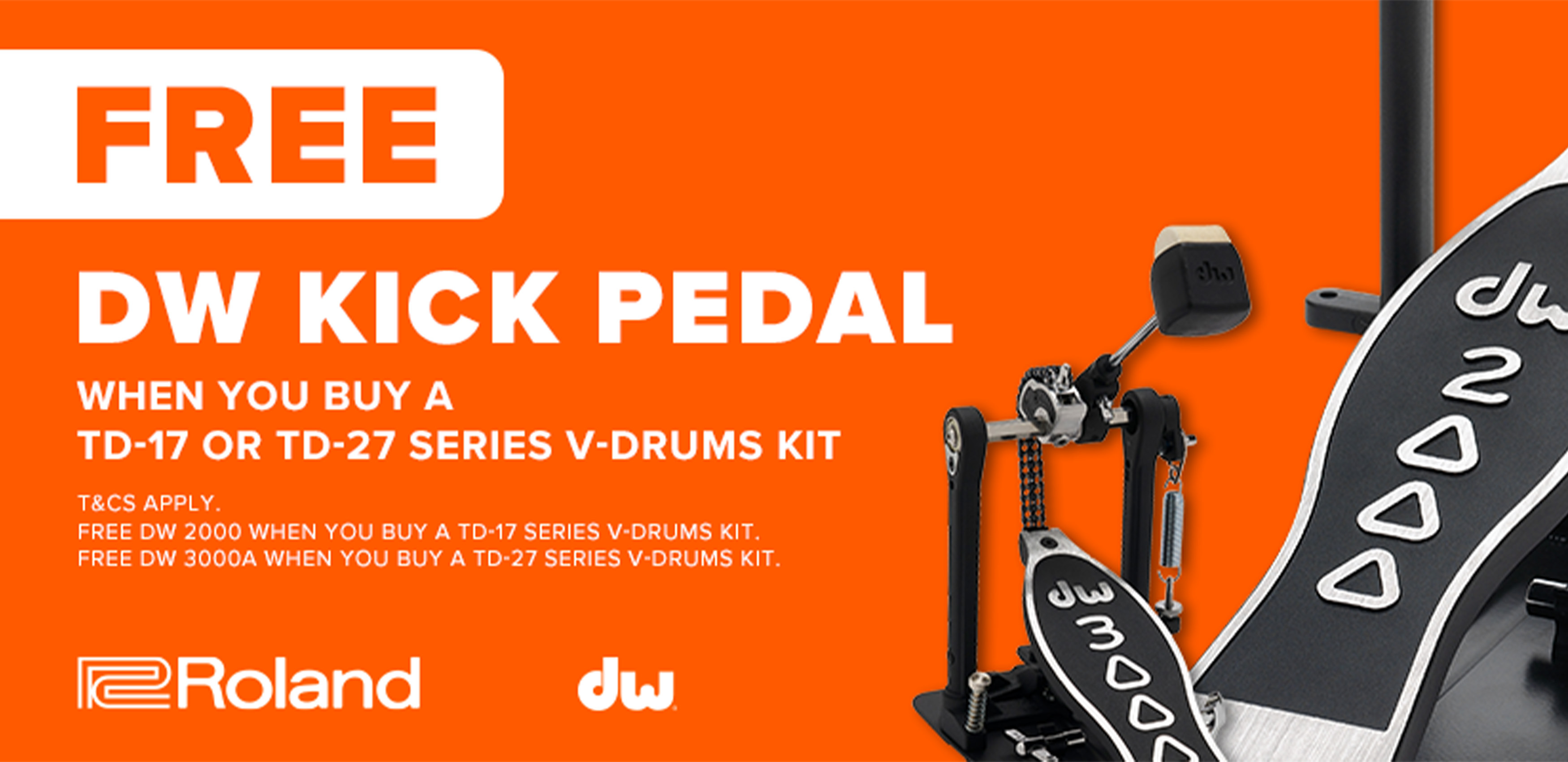 Gratis DW-pedal ved kjøp av TD-17 eller TD-27