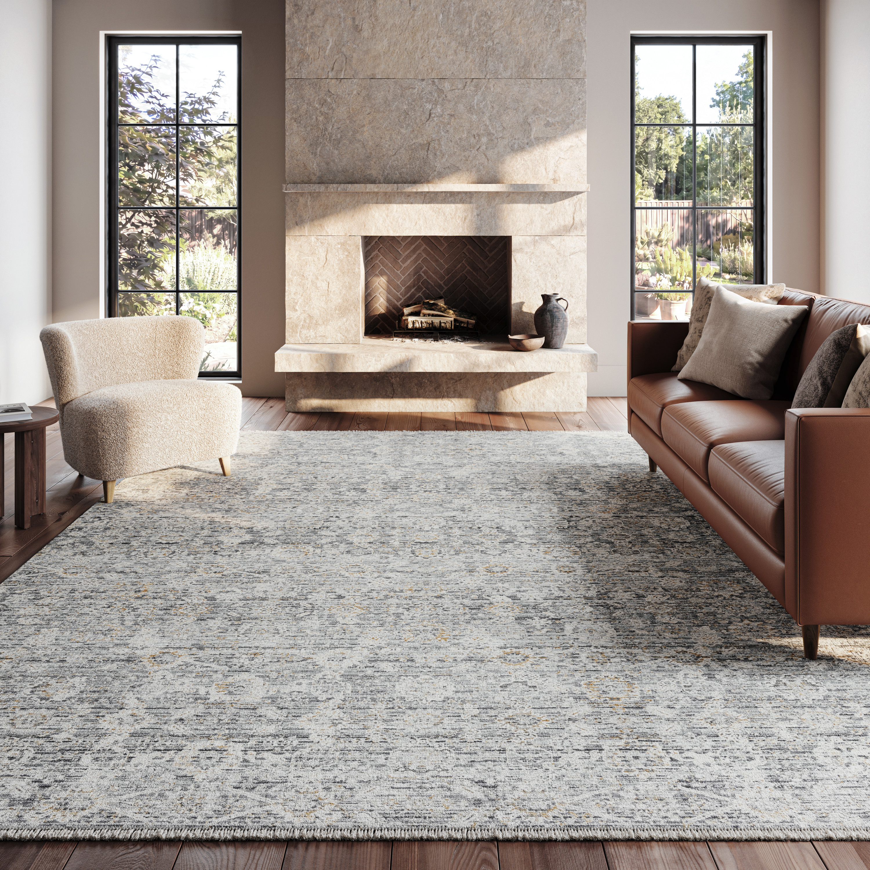 Nourison Lynx 12' x 15'9" Charcoal Vintage Indoor Rug