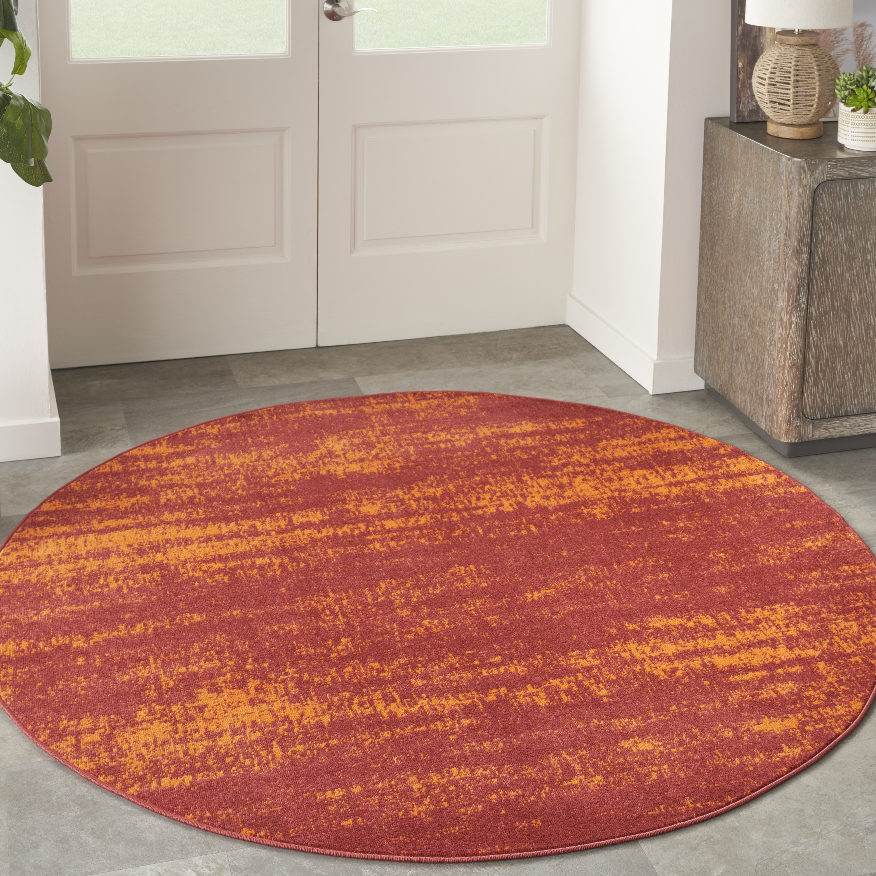 Nourison Nourison Essentials 8' x Round Red Modern Rug