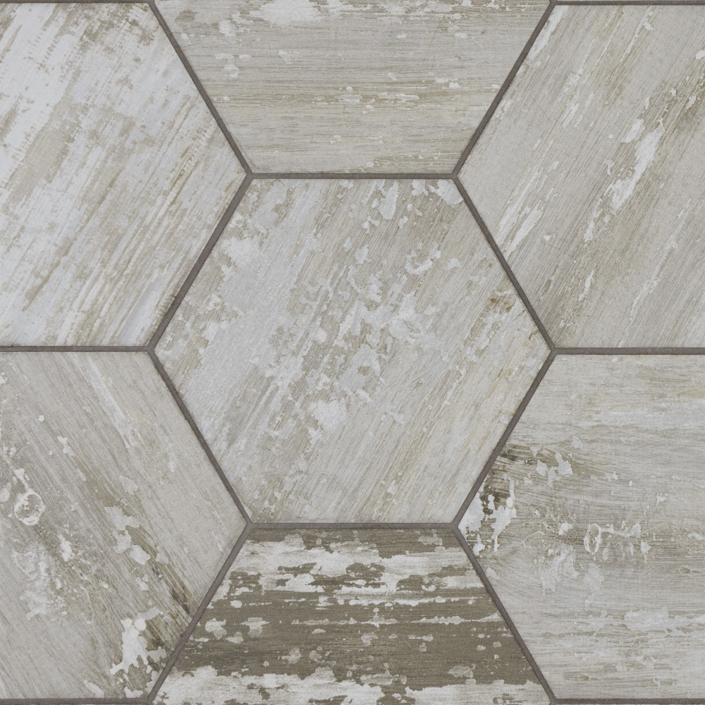 Suomi Hex Grey 8-5/8 in. x 9-7/8 in. Porcelain Floor and Wall Tile ...