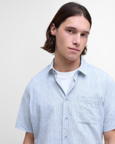 Tindale Striped Short-Sleeved Shirt Bleached Blue