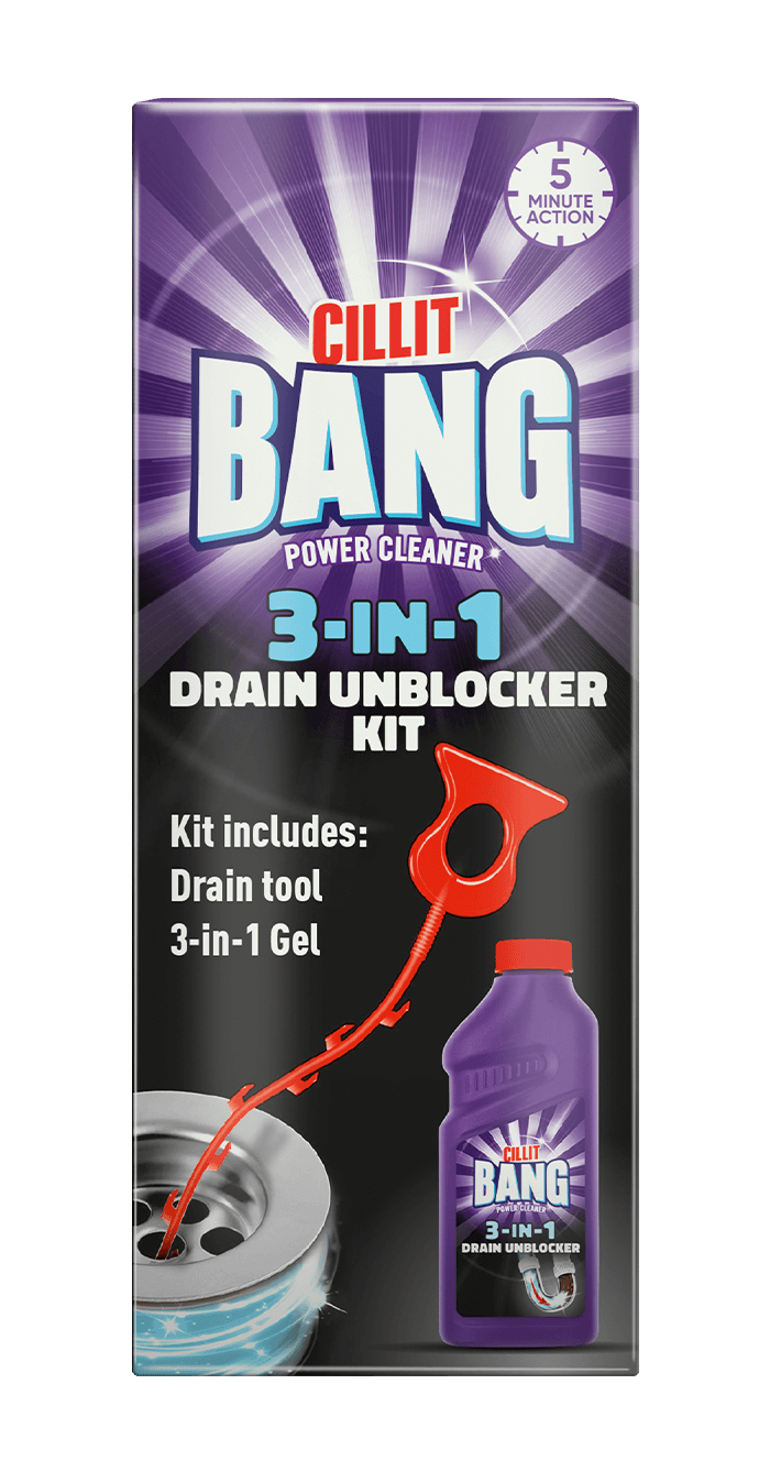 3 in 1 Drain Unblocker Kit Cillit Bang UK