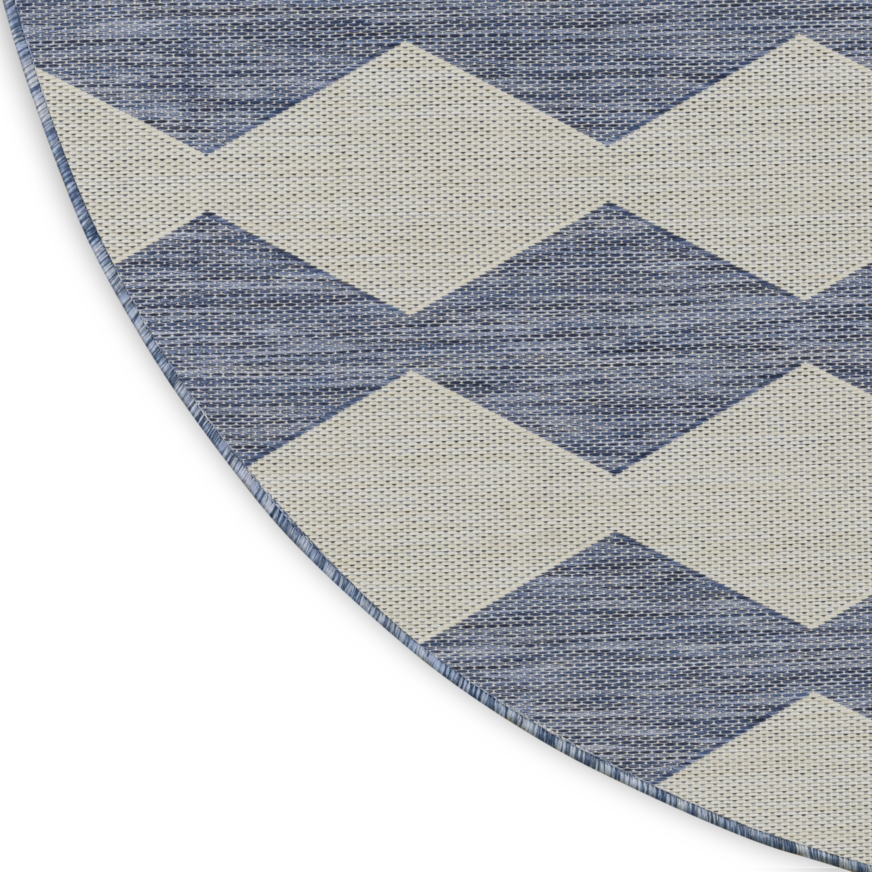Nourison Positano 8' x Round Navy Blue Modern Rug