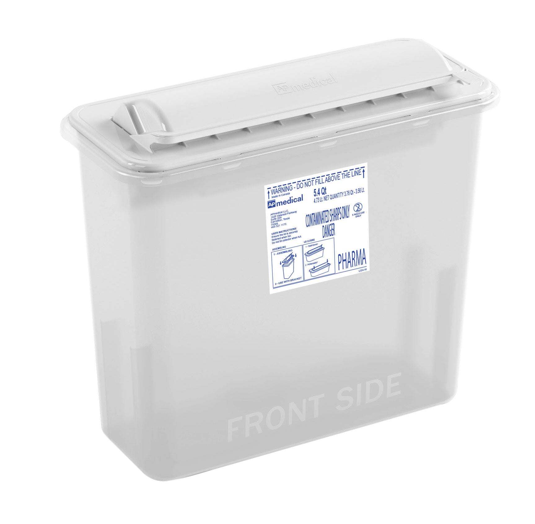 Keter Canada CONTAINER, SHARPS PHARMA WHT 5.4QT WALL (12/CS)