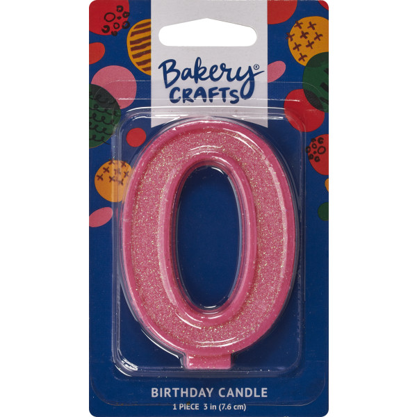 0 Glitter Numeral Candles