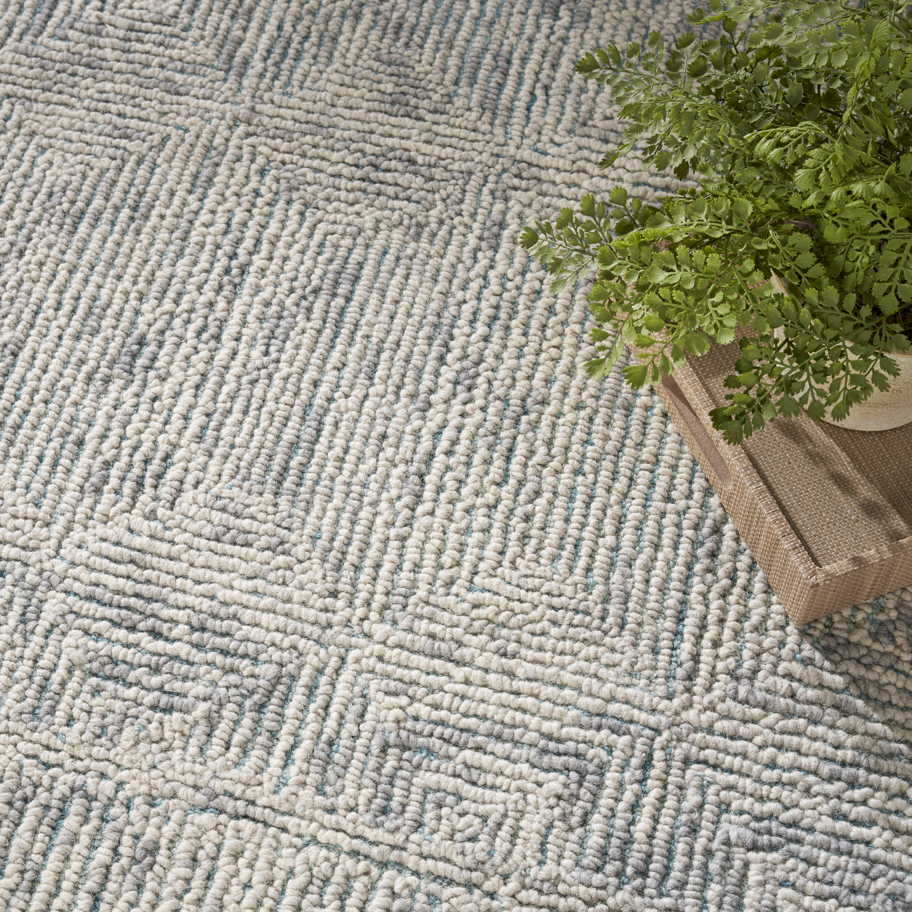 Nourison Colorado 8'3" x 11'6" Ivory Grey Teal Modern Indoor Rug