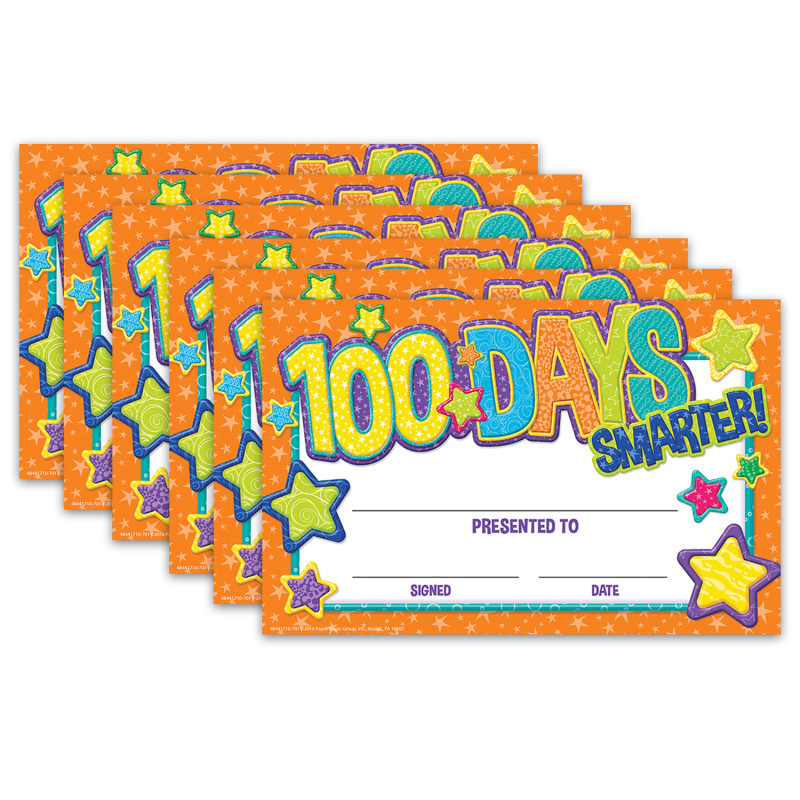 Color My World 100 Days Recognition Awards, 36 Per Pack, 6 Packs