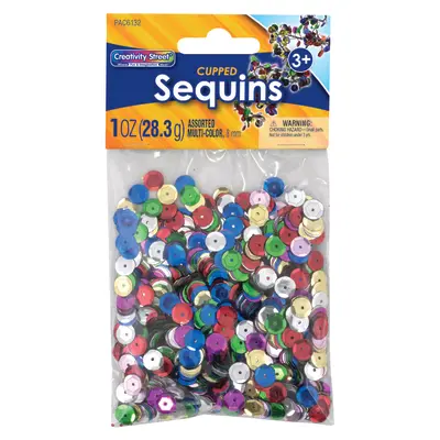 Creativity Street  Cupped Sequins, Multi-Color Assortment,  8 mm, 1 oz.