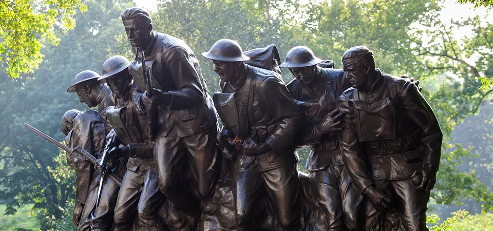 Statue of soldiers in Central Park