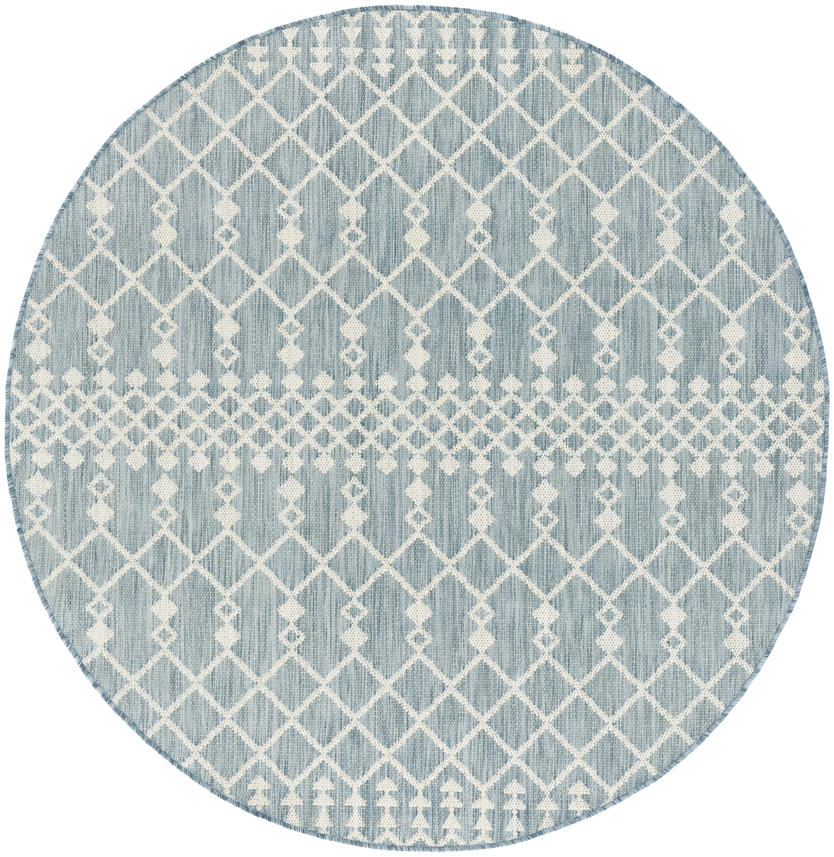 Nourison Positano 6' x Round Aqua Modern Rug