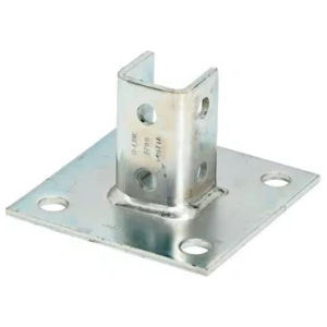 Square Post Base, Zinc Plated, 3-1/2 in. H