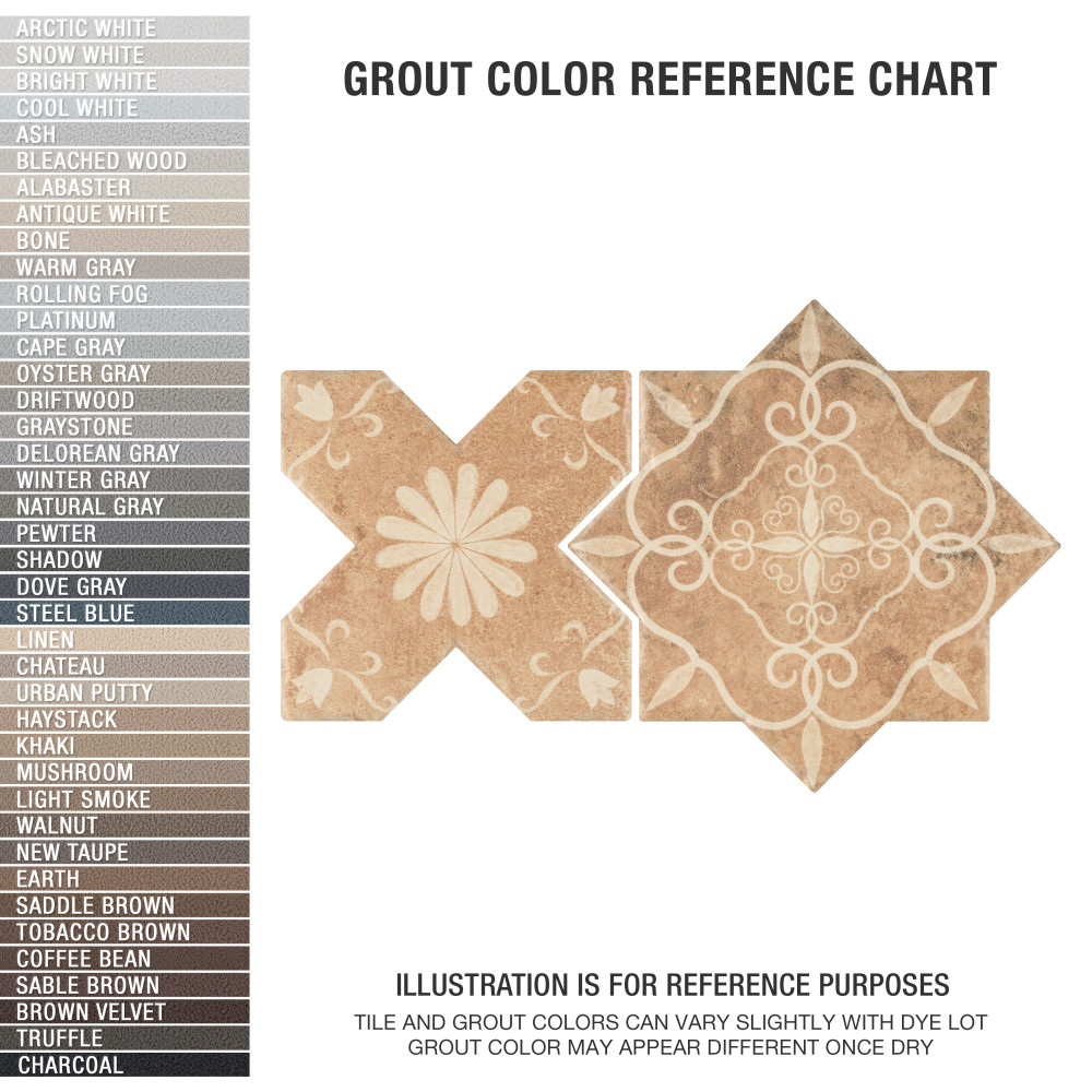 Tech Land Star Fire Temple/Cross Fire Temple 6 in. x 12 in. Porcelain Floor and Wall Tile