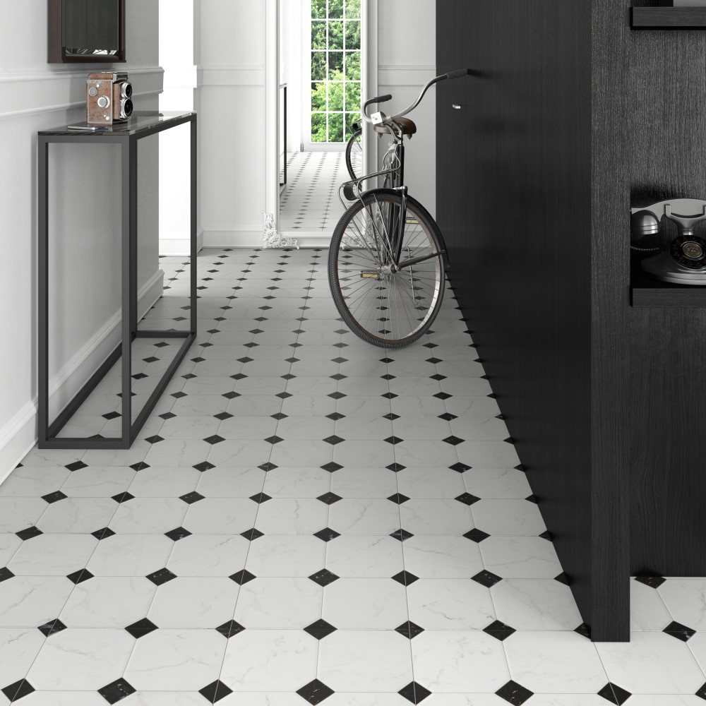 Betera Blanco 13.13x13.13 Square Porcelain Floor and Wall Digital Pattern