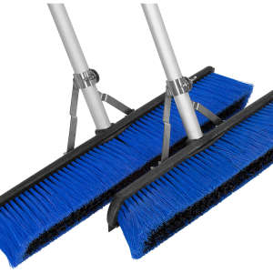 Carlisle, Sweep Complete, 24in, Floor Sweep with Squeegee, Plastic Bristles, Blue