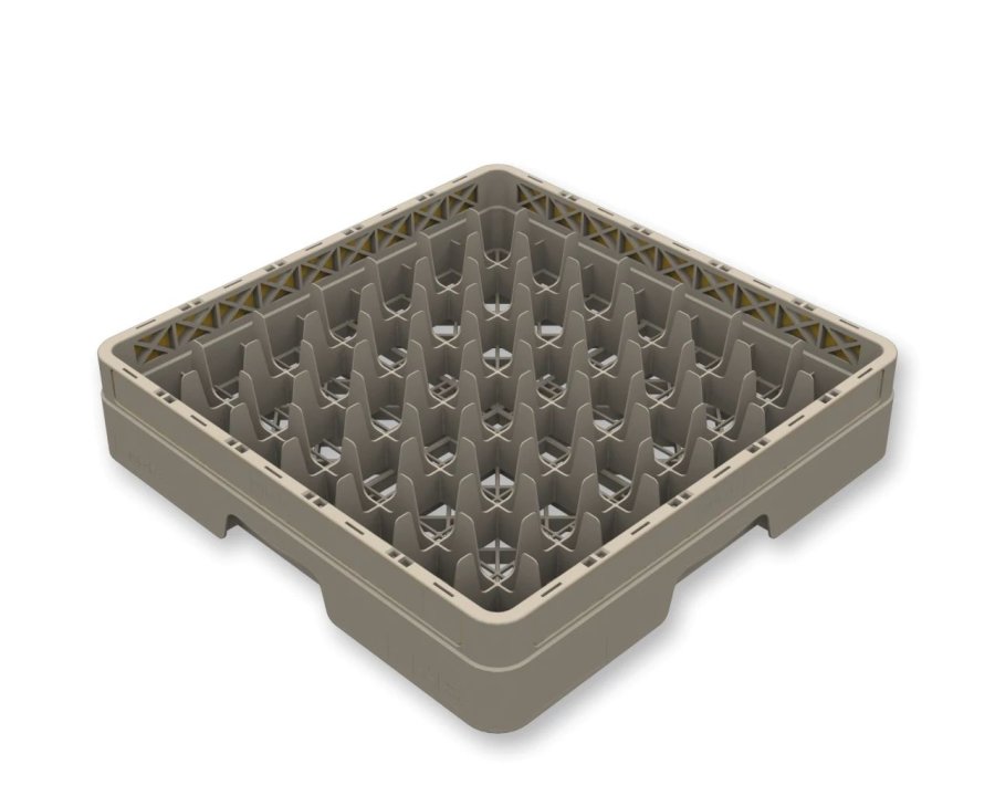 Cesta cerrada Flap Rack de polipropileno de 49 compartimentos en color beige