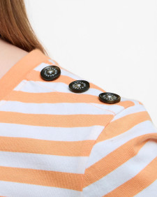 Ferryside Striped T-Shirt Papaya/Cloud