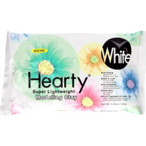 Hearty&reg; Super Lightweight Modeling Clay, White, 5.25 oz