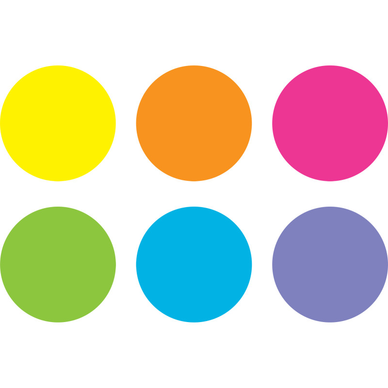 Spot On® Dry-Erase Desktop Writing Spots Bright Circles - 7", Pack of 6