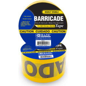 CAUTION Barricade Tape, Yellow, 3" x 1000'