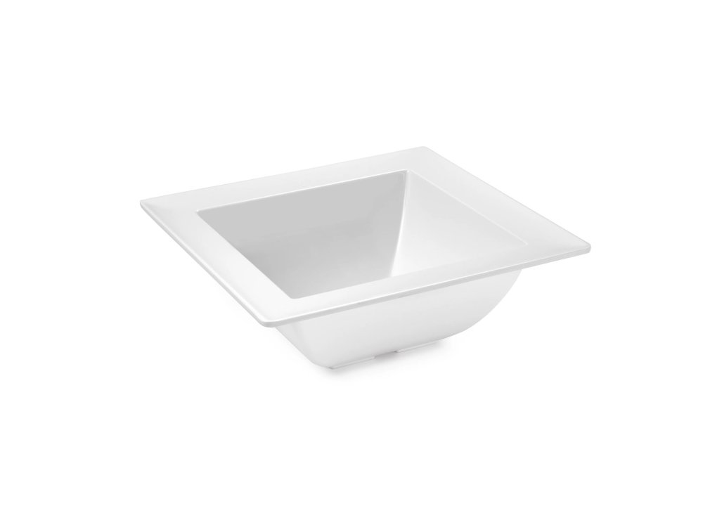 Life Collection deep square bowl 25 cm melamine in white
