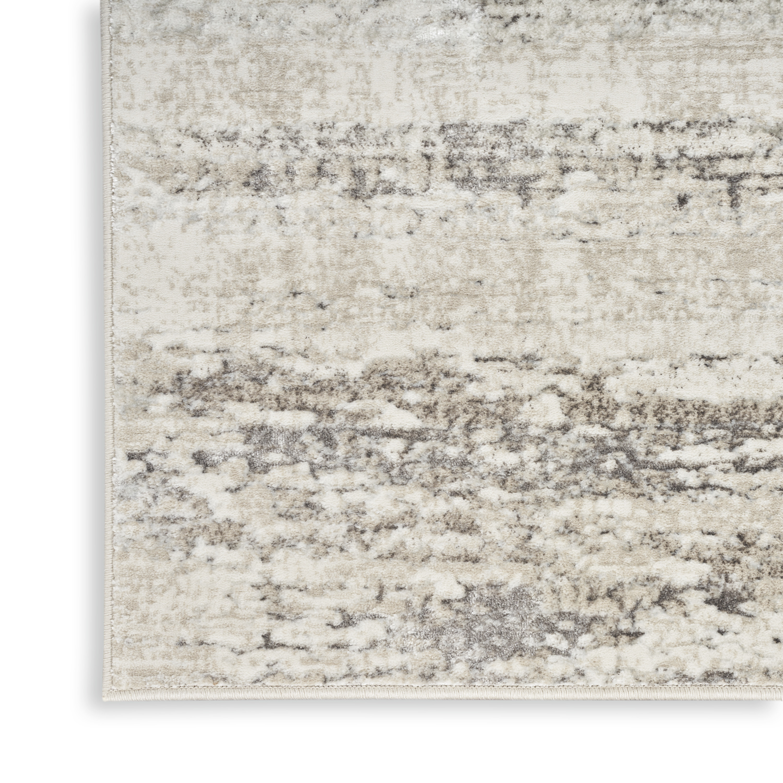 Nourison Glitz 7'10" x 9'10" Cream Grey Modern Indoor Rug