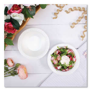 Dart, Quiet Classic Laminated Foam Dinnerware Bowls, 10 To 12 Oz, White