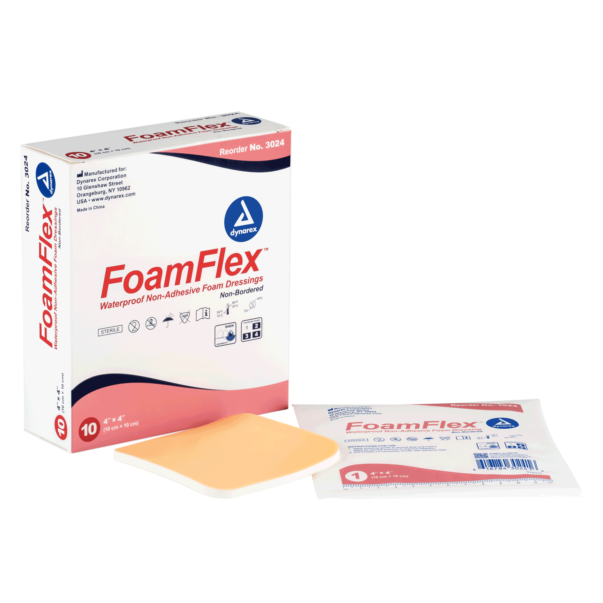 FoamFlex™ Non-Adhesive Waterproof Foam Dressing - 4