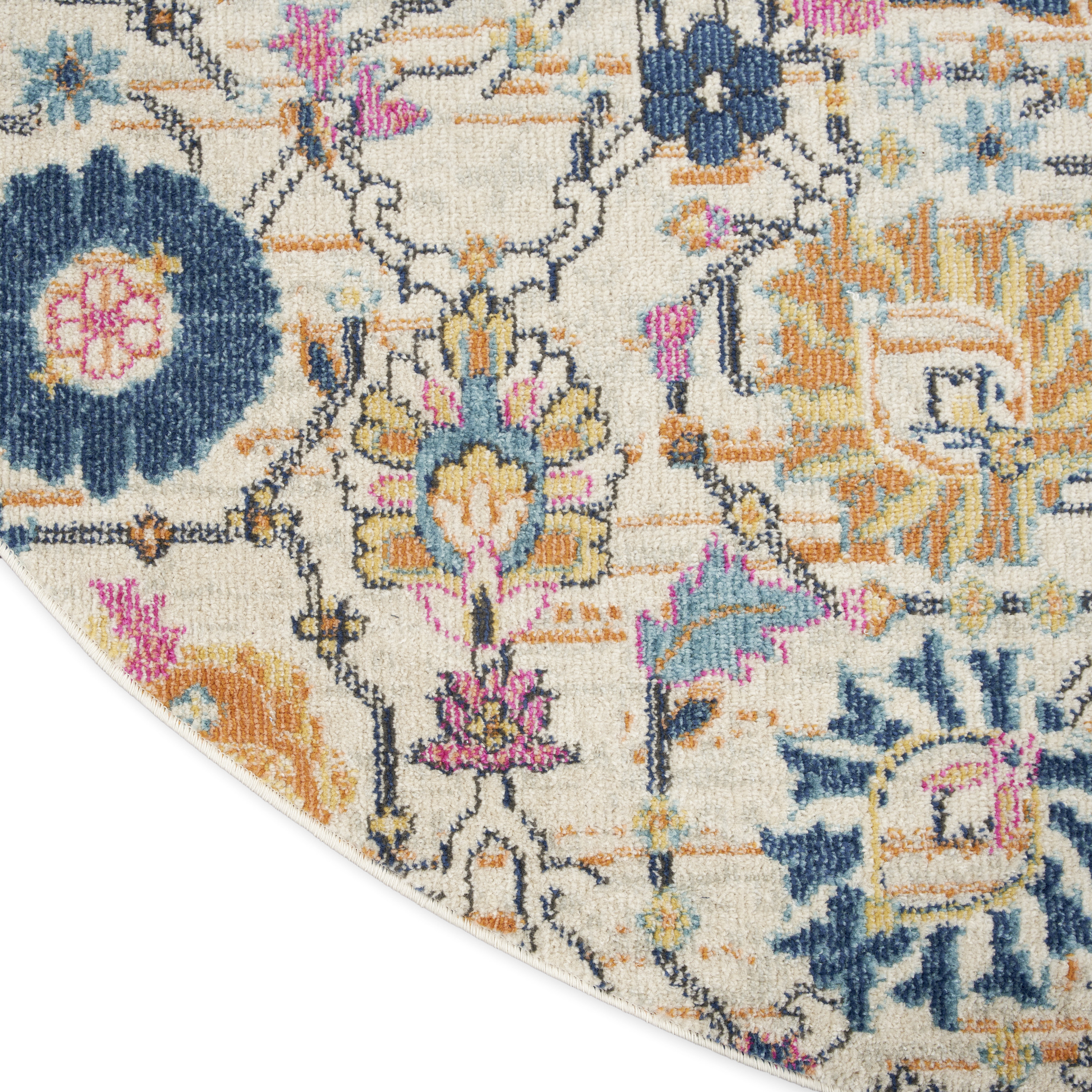 Nourison Passion 8' x Round Ivory Multicolor Bohemian Indoor Rug