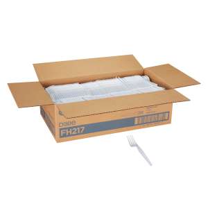 Dixie®, Heavy-weight Polystyrene Disposable Plastic Forks, White