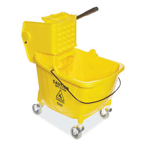 Boardwalk, 35qt, Mop Bucket w/ Sidepress Wringer, Yellow