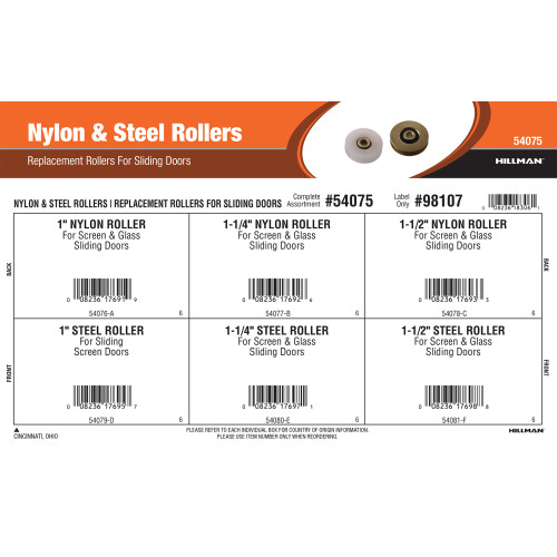 Nylon & Steel Rollers Assortment (Replacement Rollers for Sliding Doors)