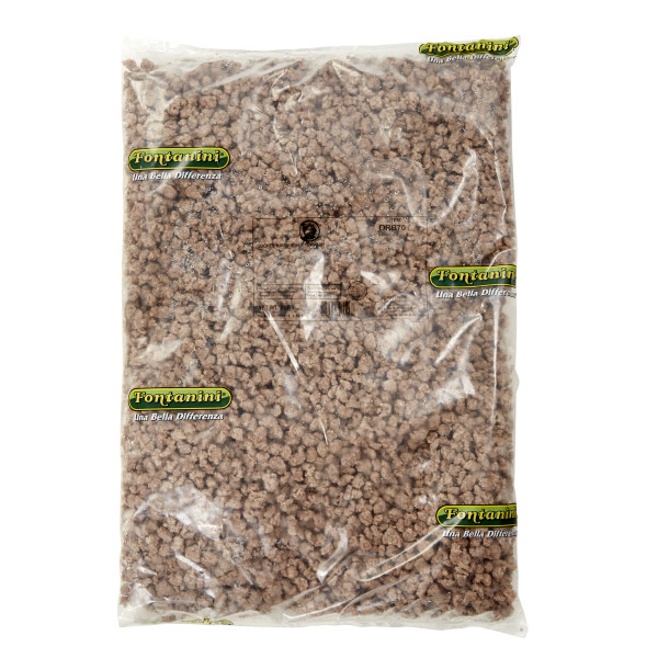 FONTANINI(r) Hamburger Topping, Cooked, Crumble, 70 pieces/ oz, 2/5 lb . C1CB - Front Center Inner Pack (Hi Res)