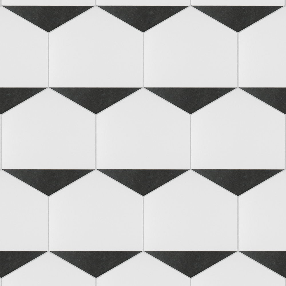 Peak Hex Nero 8-5/8 in. x 9-7/8 in. Porcelain Floor and Wall Tile