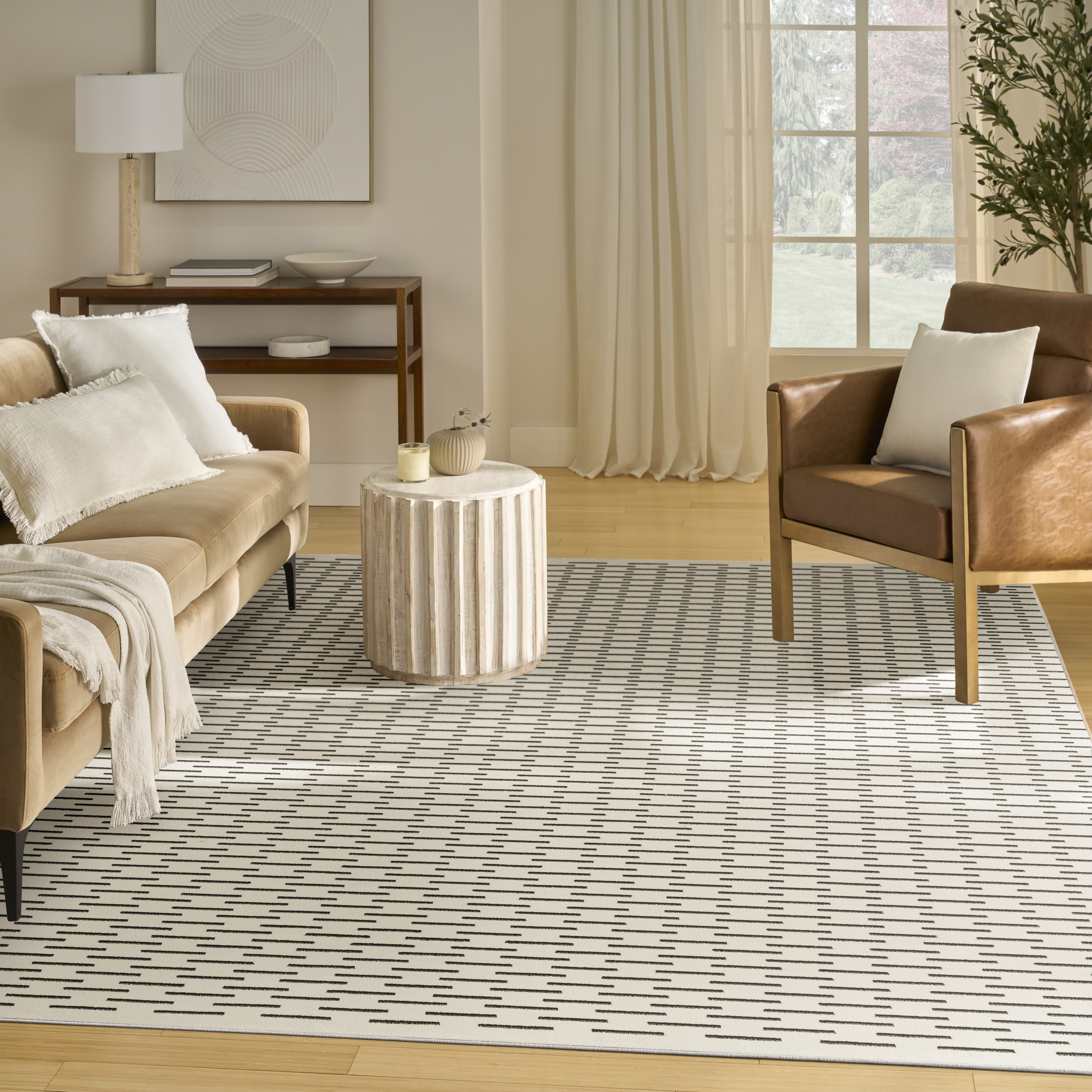 Nourison Nordic 8' x 10' Ivory Black Scandinavian Indoor Rug