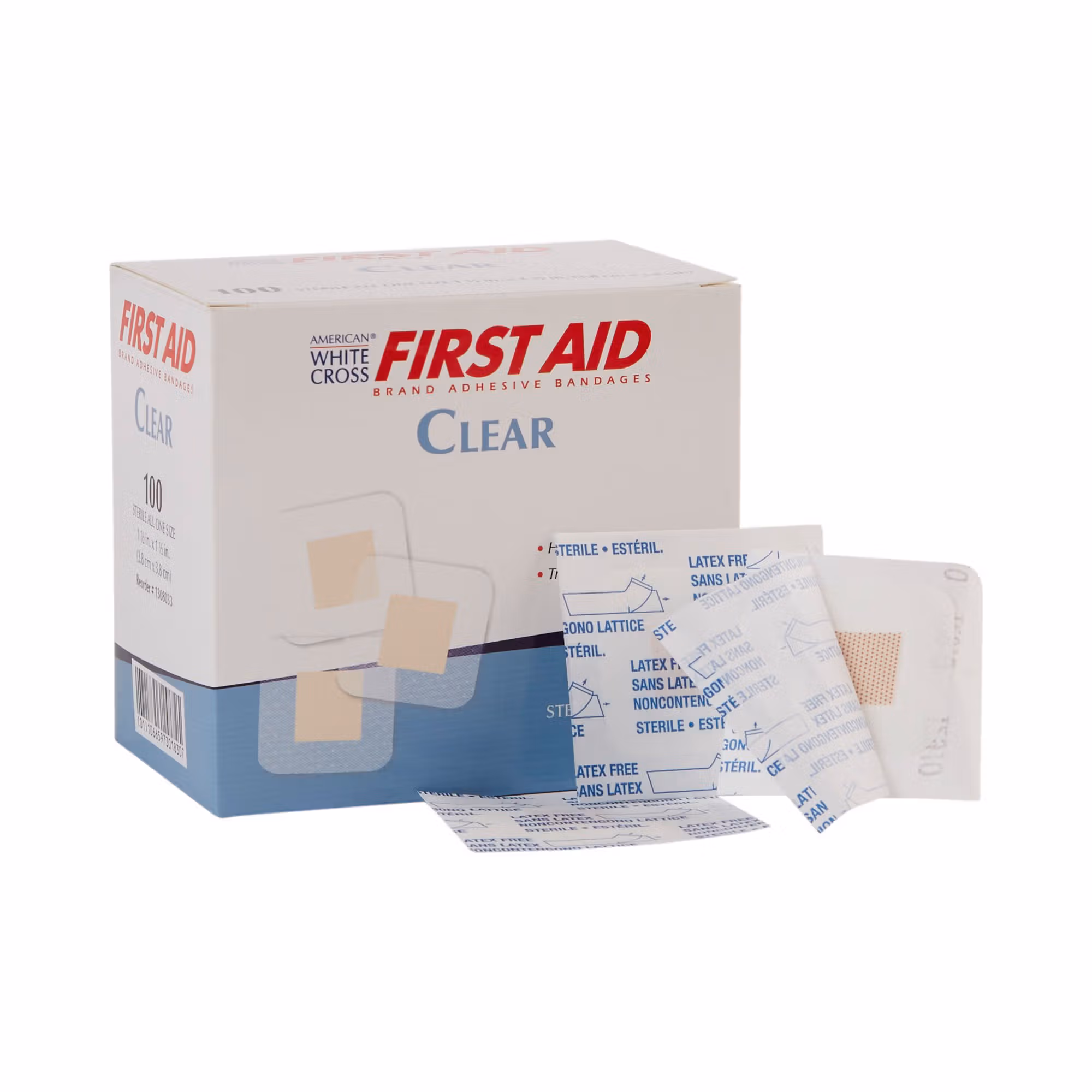 American® White Cross Sheer Adhesive Spot Bandage, 1.5 x 1.5 Inch