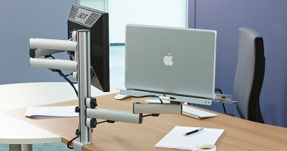 Maximize workspace by lifting technology off the desk.