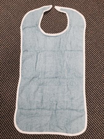 Reusable Adult Bib, Blue, hook-and-loop closure