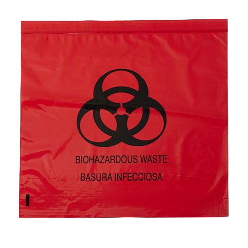 Biohazard Red Bag 17" x 17" 4 Gallon 1.5 mil - 500/Case